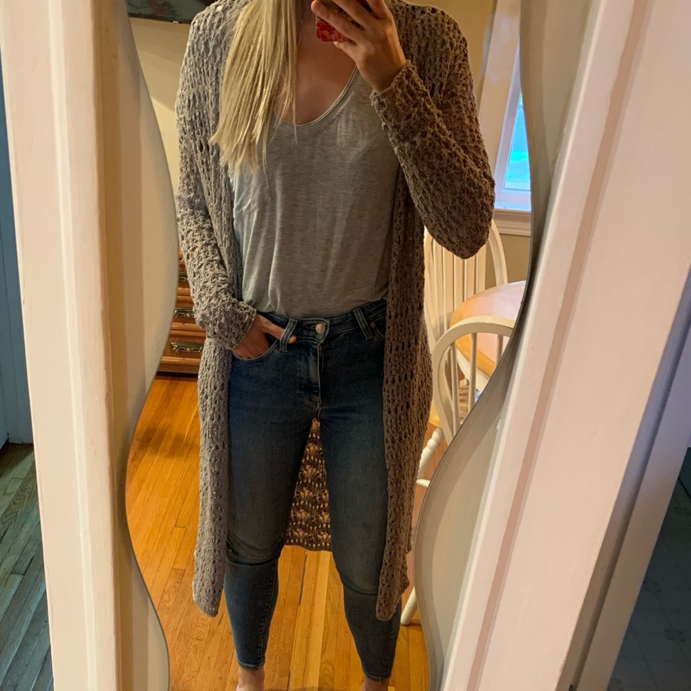American Eagle knee length crochet cardigan